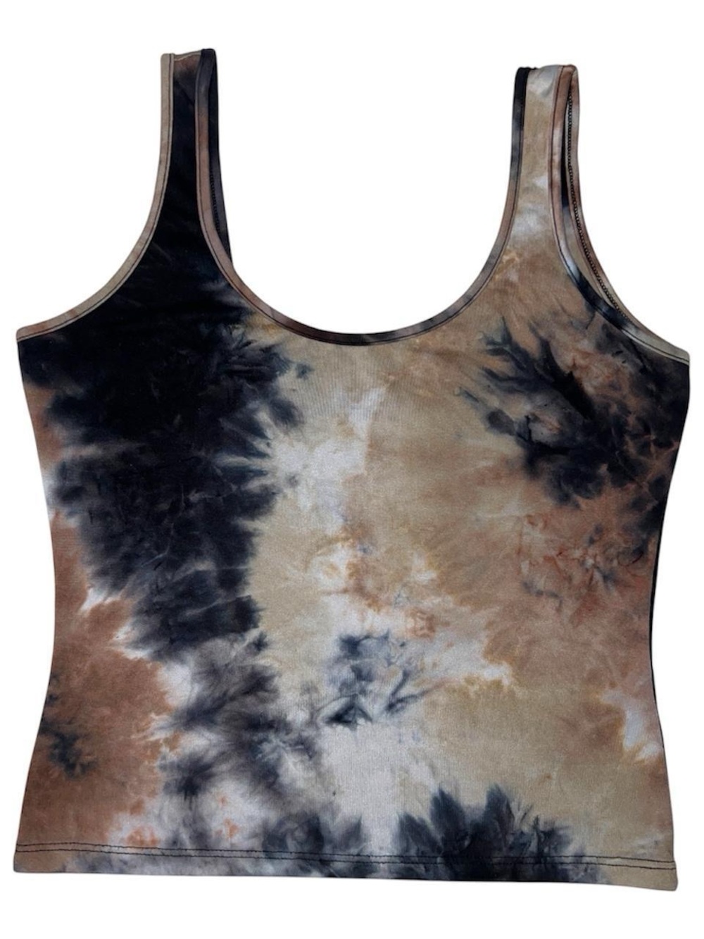 Black & brown Tie Dye Tank Top.
